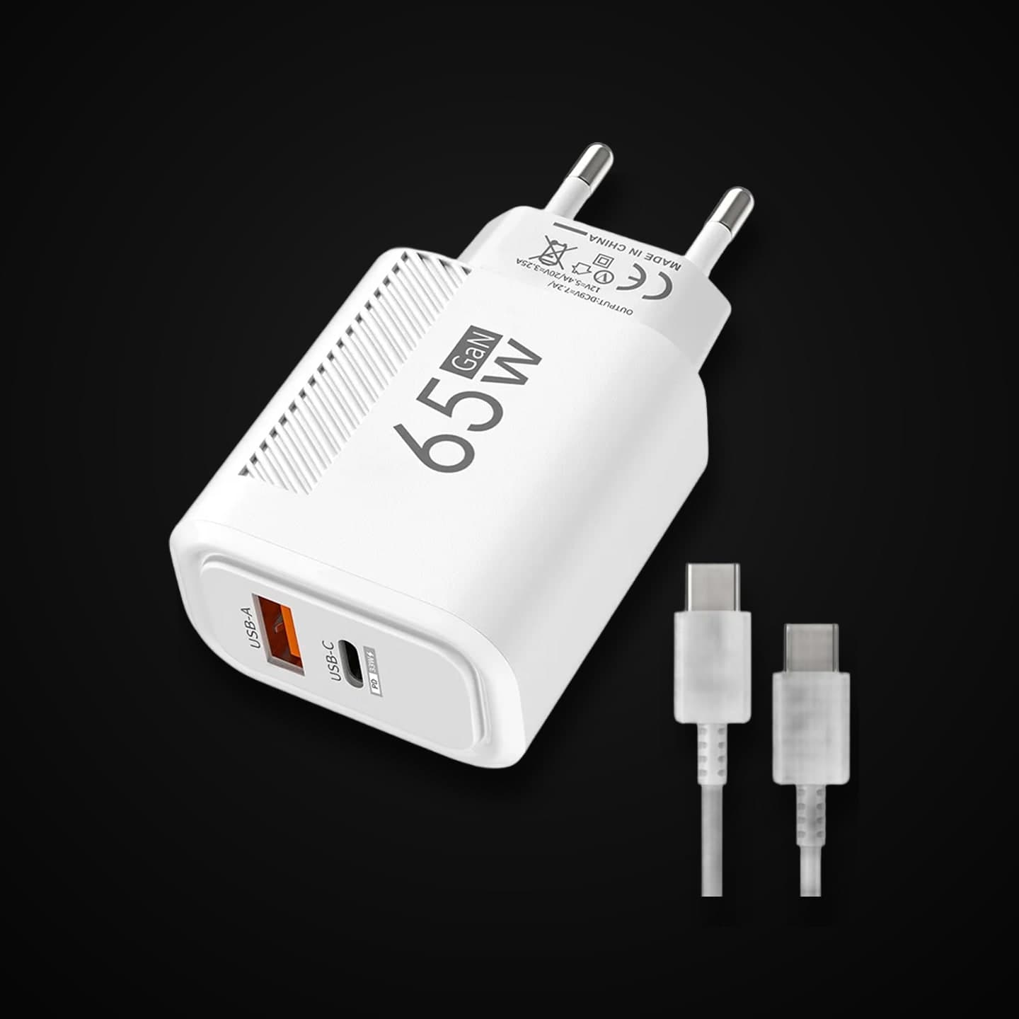 Зарядний пристрій GaN 65W USB-C