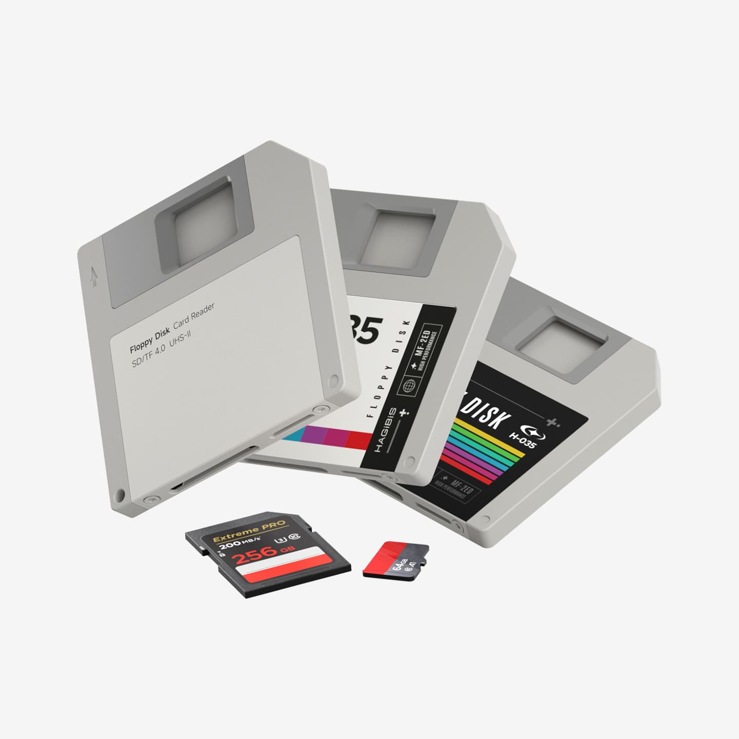 Floppy Disk Style SD/Micro SD 4.0 Card Reader