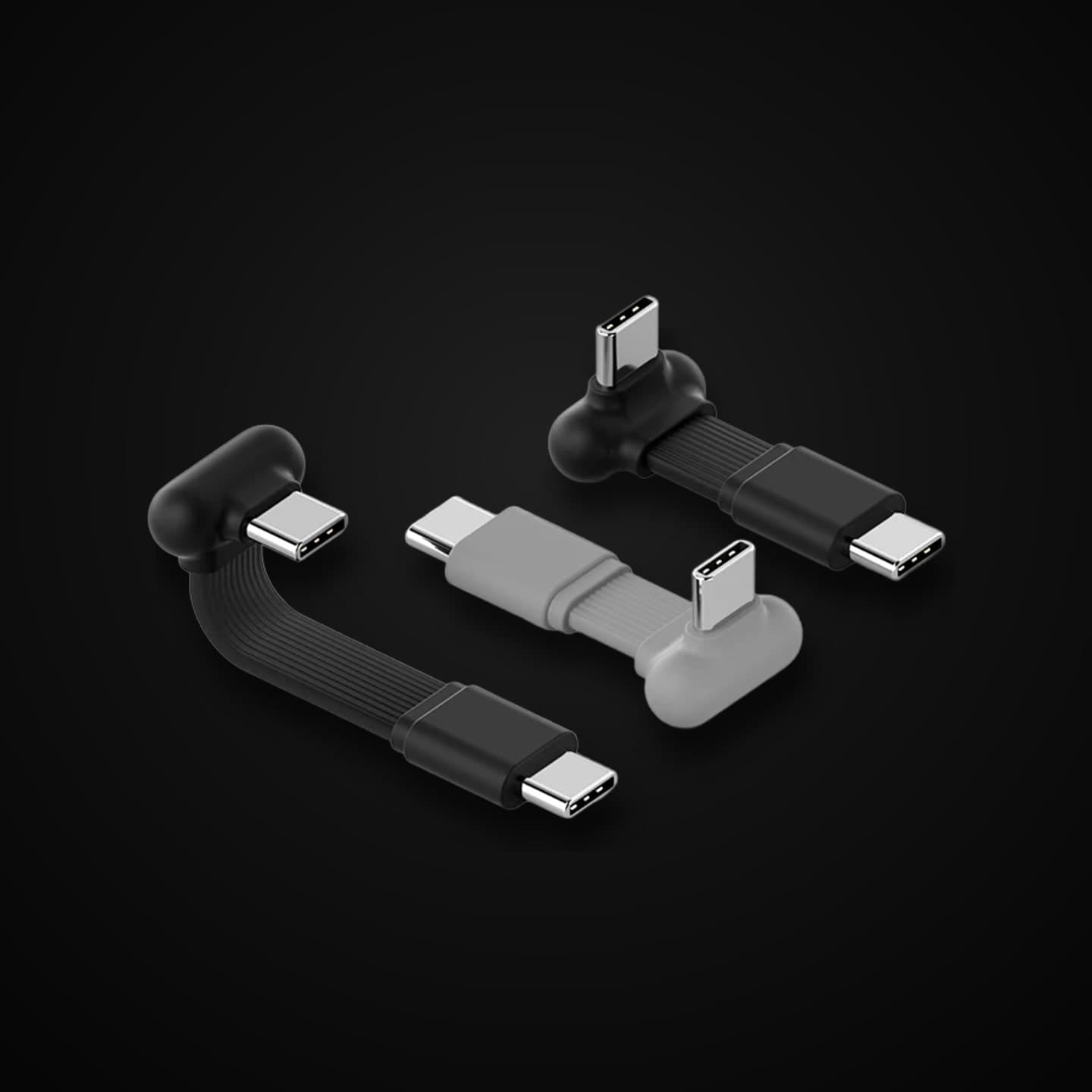 Hagibis кутовий кабель-капсула USB-C 90°, PD 60W