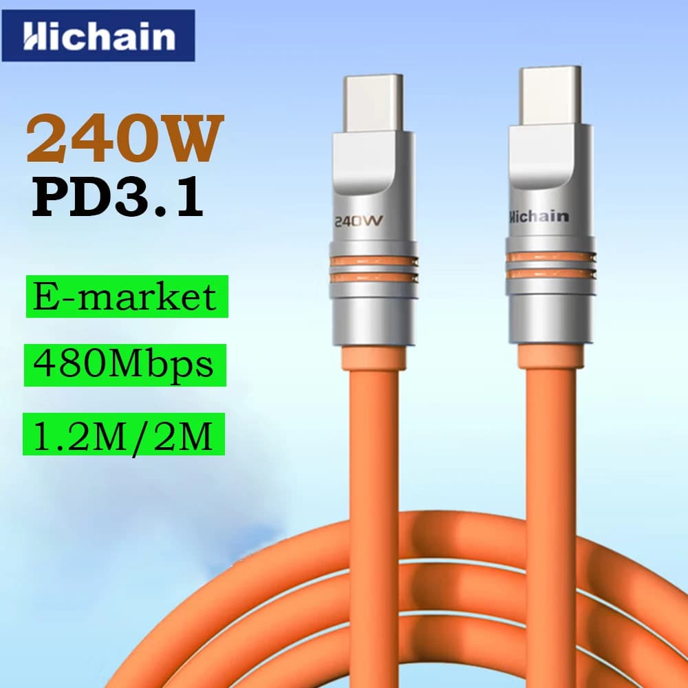 Hichain кабель USB-C 240W з рідкого силікону
