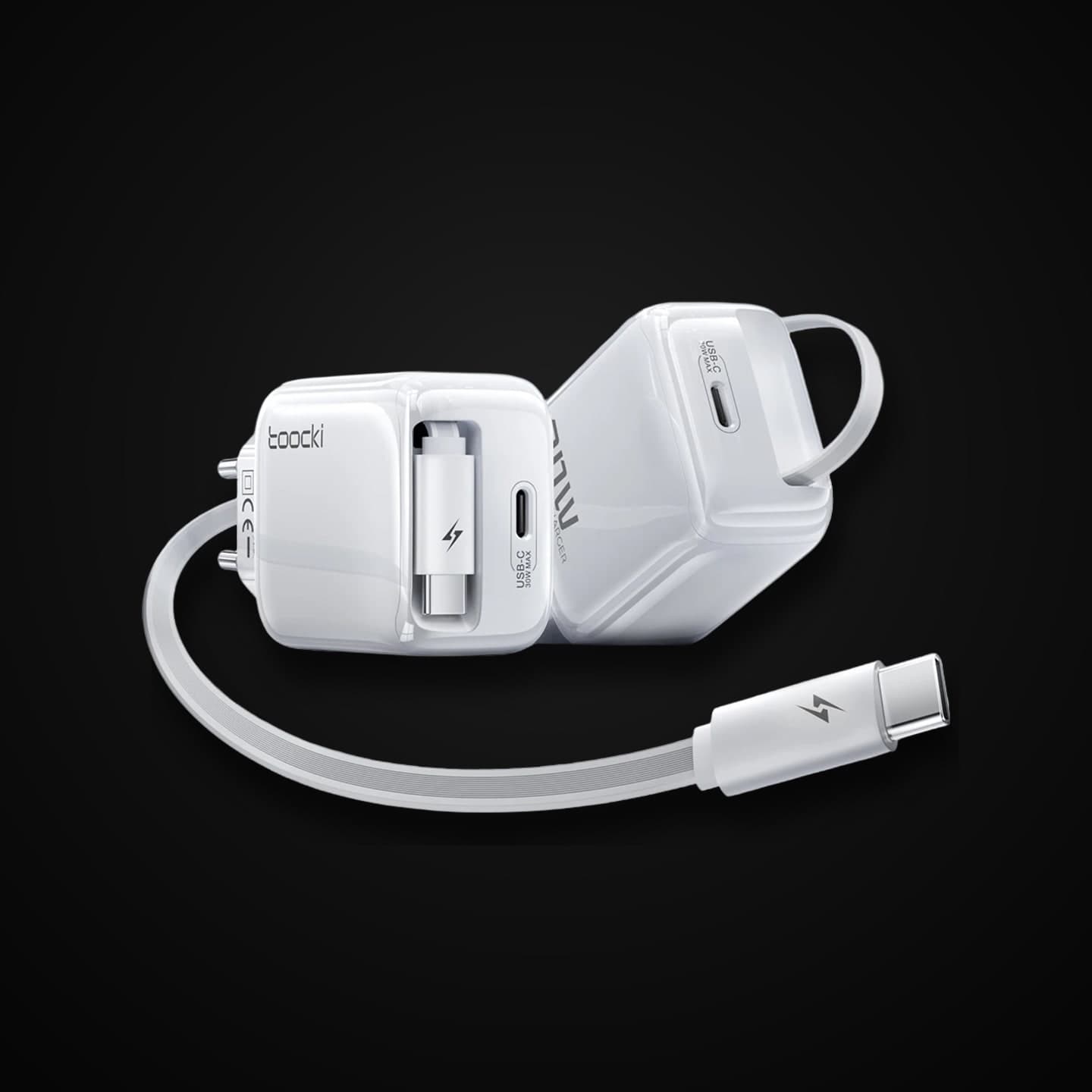 Toocki GaN 30W з висувним кабелем USB-C
