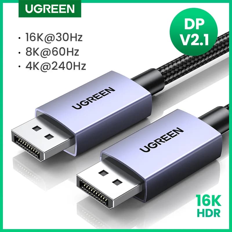 UGREEN кабель DisplayPort 2.1 (16K) / 1.4 (8K)