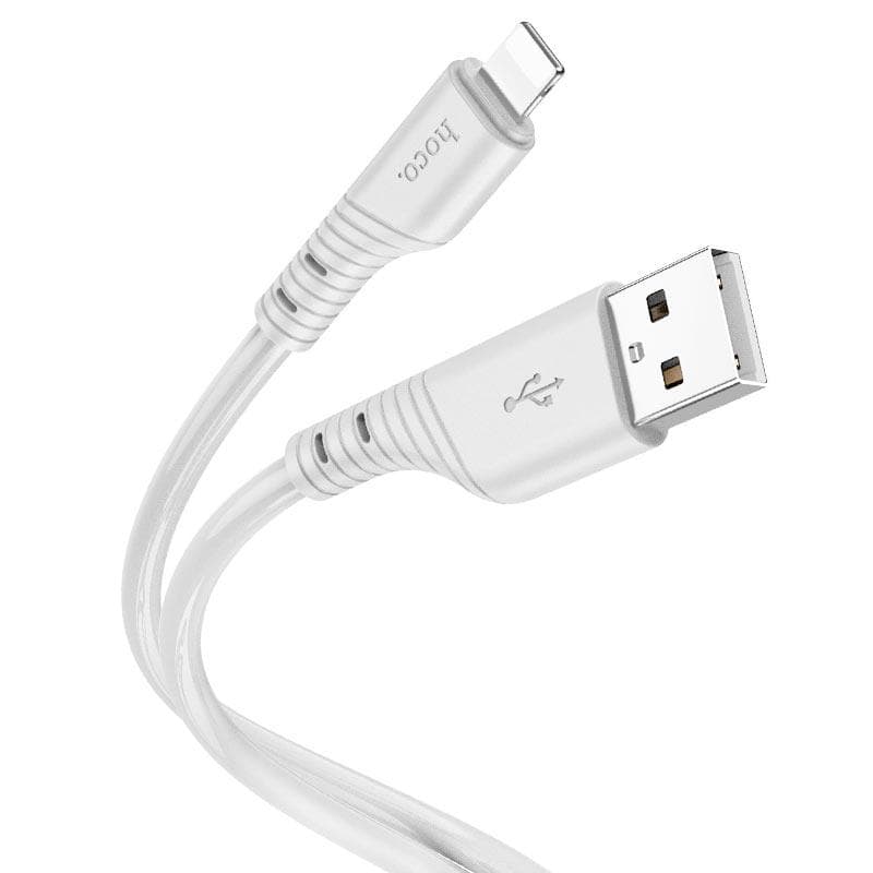 Кабель HOCO X97 Crystal color silicone charging data cable iP white