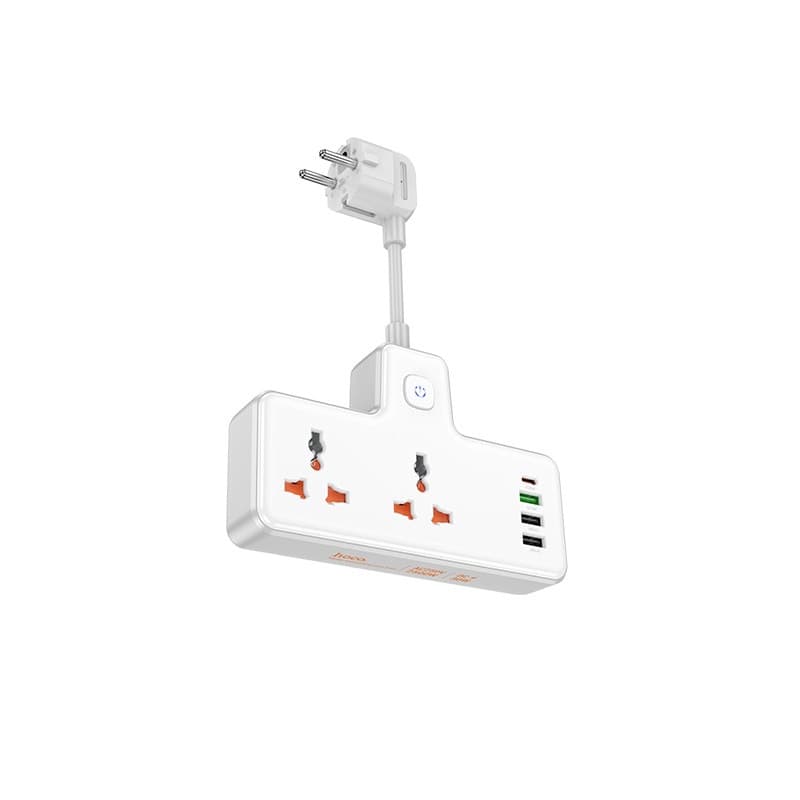 Мережевий фільтр HOCO  AC12A Reise 2-position expansion socket(PD30W/1C3A) (8.5 cm) White