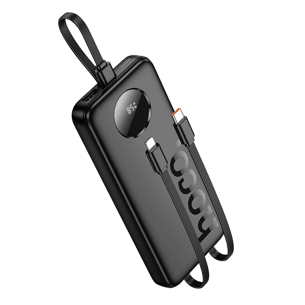 Зовнішній акумулятор HOCO J132 Sabio fully compatible power bank with 3 cables (10000mAh) Black