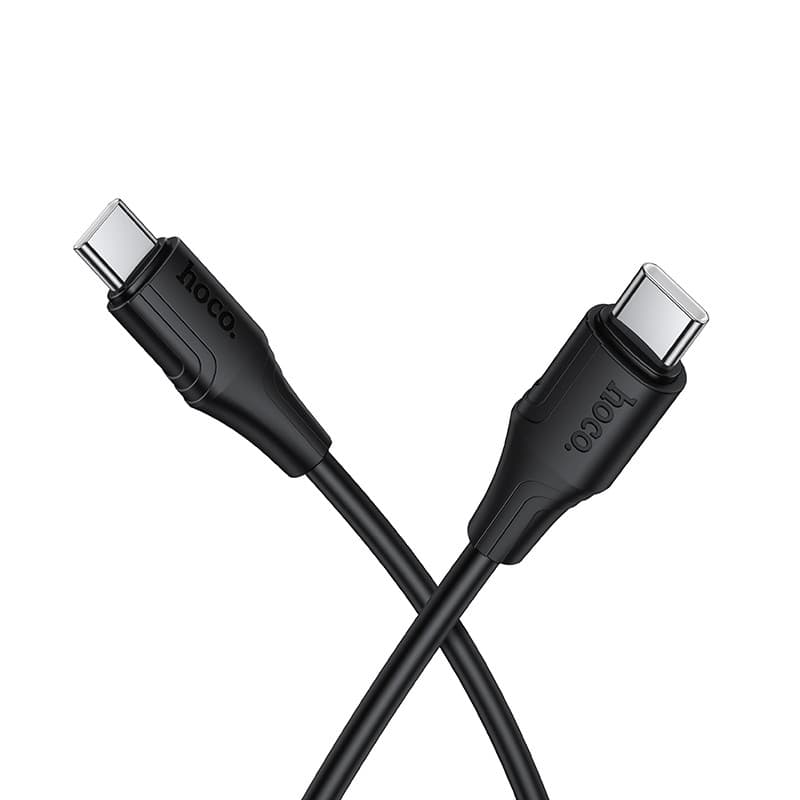Кабель HOCO X124 Bien 60W silicone charging data cable C to C Black