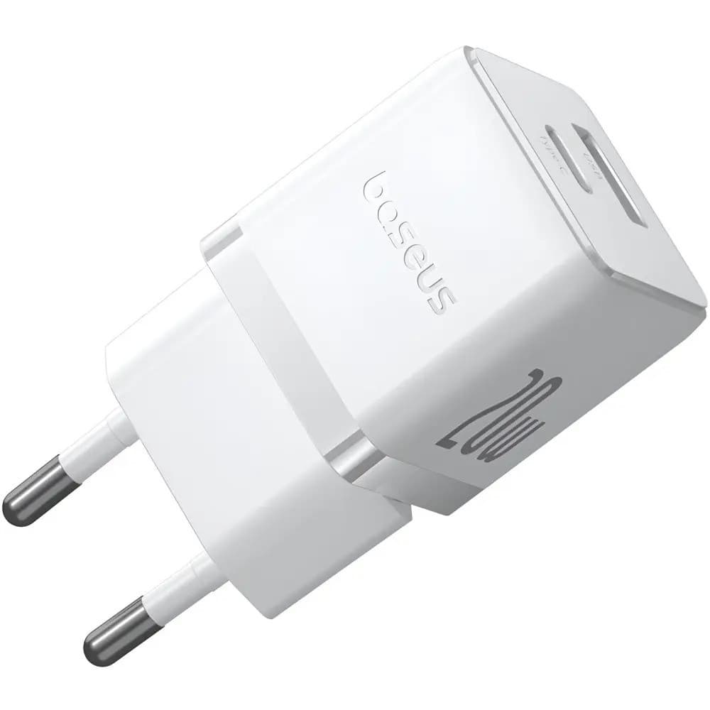 Мережевий зарядний пристрій Baseus Palm Fast Charger C+U 20W EU Moon White