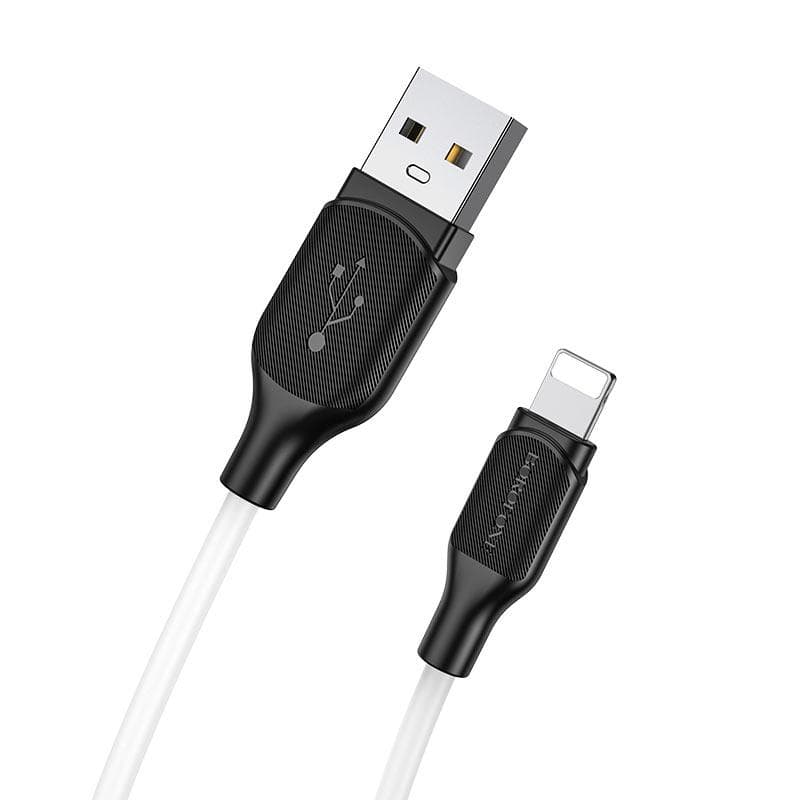 Кабель BOROFONE BX42 USB to iP 2.4A, 1m, silicone, TPE connectors, White