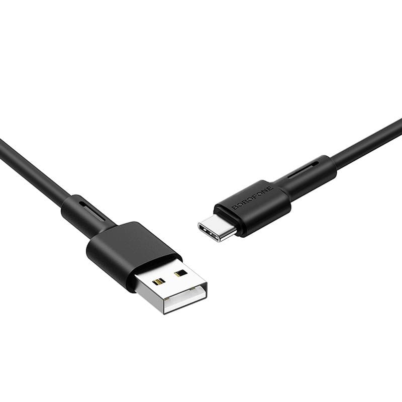 Кабель BOROFONE BX31 USB to Type-C 3A, 1m, silicone, TPE connectors, Black