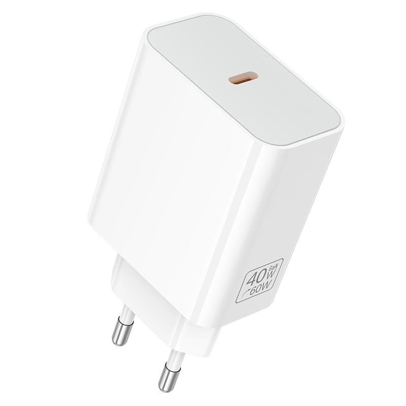 Мережевий зарядний пристрій BOROFONE BA109A Star single port PD40W charger (EU) White