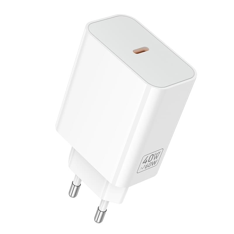 Мережевий зарядний пристрій HOCO C162A Source single port PD40W charger(EU) White