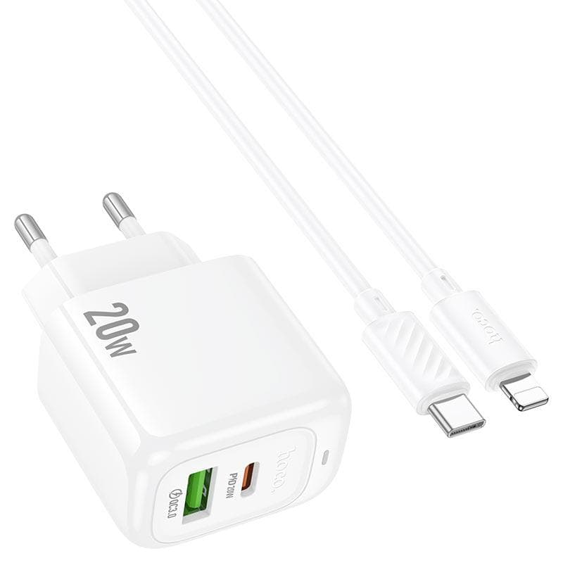 Мережевий зарядний пристрій HOCO CS54A Surplus PD20W+QC3.0 charger set(C to iP)