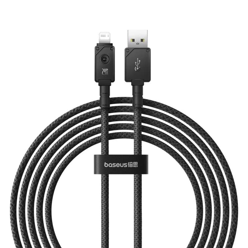 Кабель Baseus Unbreakable Series Fast Charging Data Cable USB to iP 2.4A 2m Cluster Black