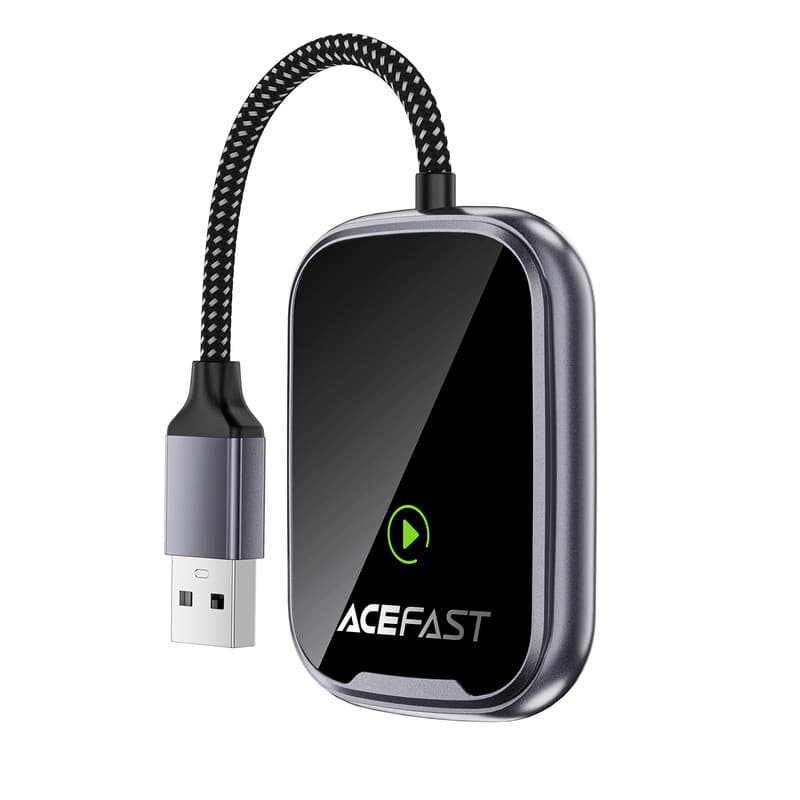 Адаптер ACEFAST QC1 CarPlay wireless adapter for car Metal Gray