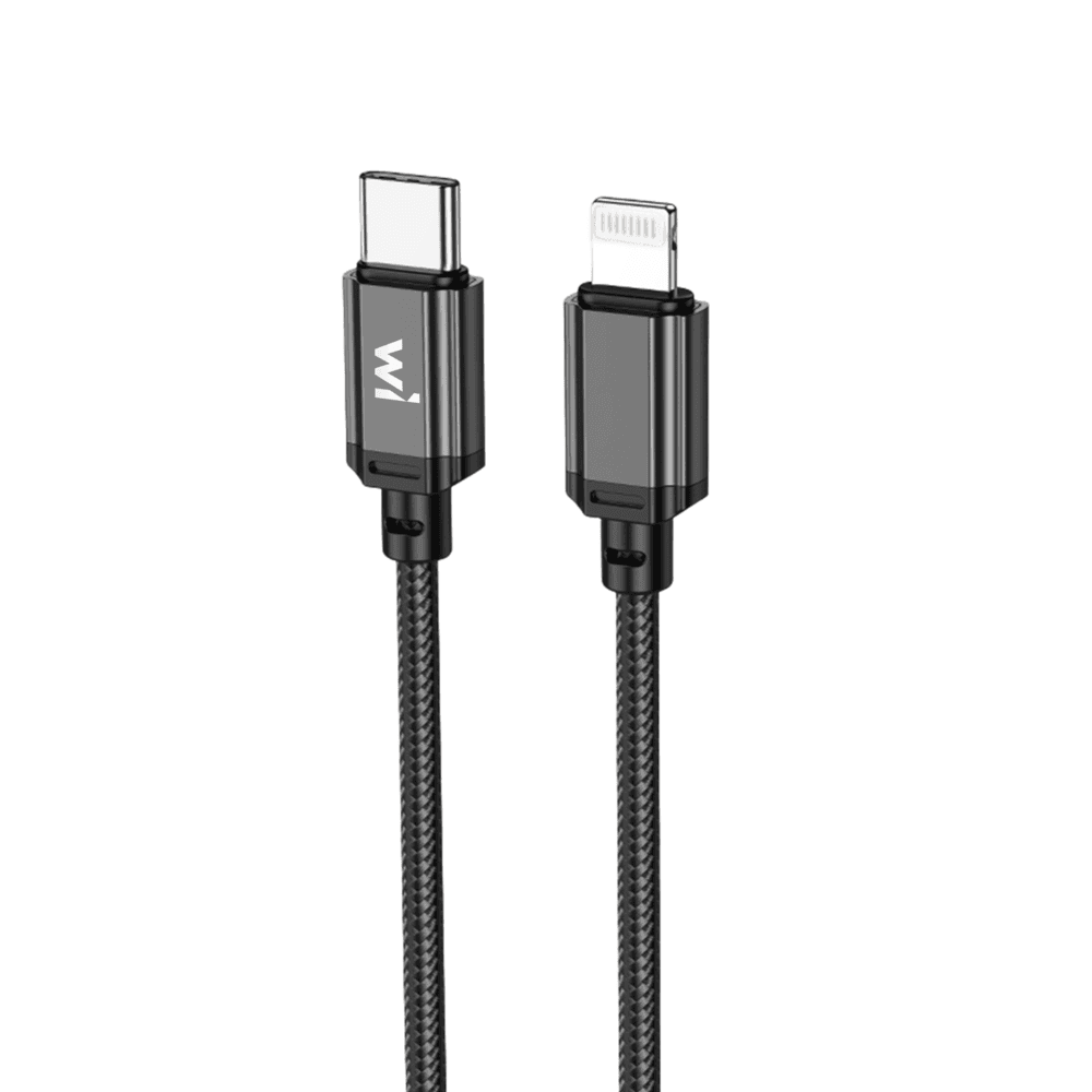Кабель Wibrand Cobra PD nylon charging data cable for IP 1m Black