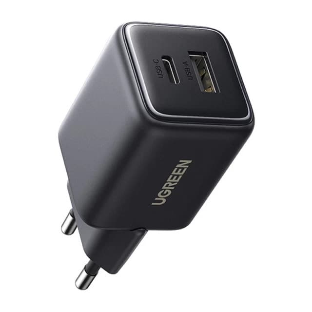 Мережевий зарядний пристрій UGREEN X514 20W 2-Port GaN Fast Charger EU black