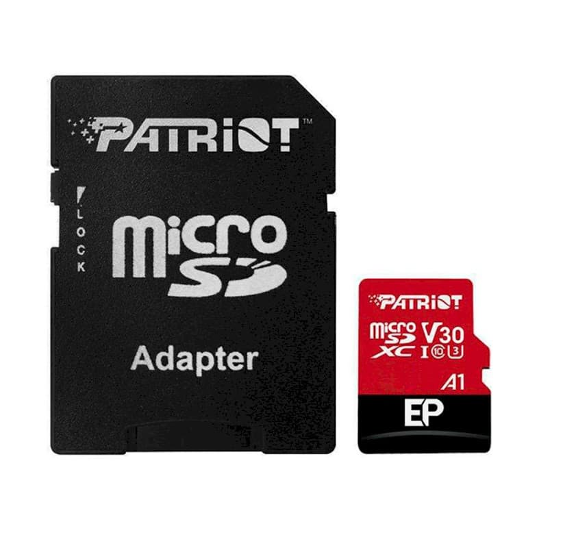 Карта пам'яті microSDXC (UHS-1 U3) Patriot EP Series 1Тb class 10 V30 (R-100MB/s, W-80MB/s) (adapter SD)