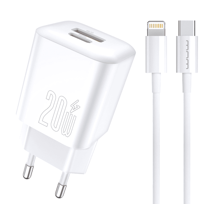 Мережевий зарядний пристрій з кабелем WUW-T104L PD20W A+C  Lightning kit