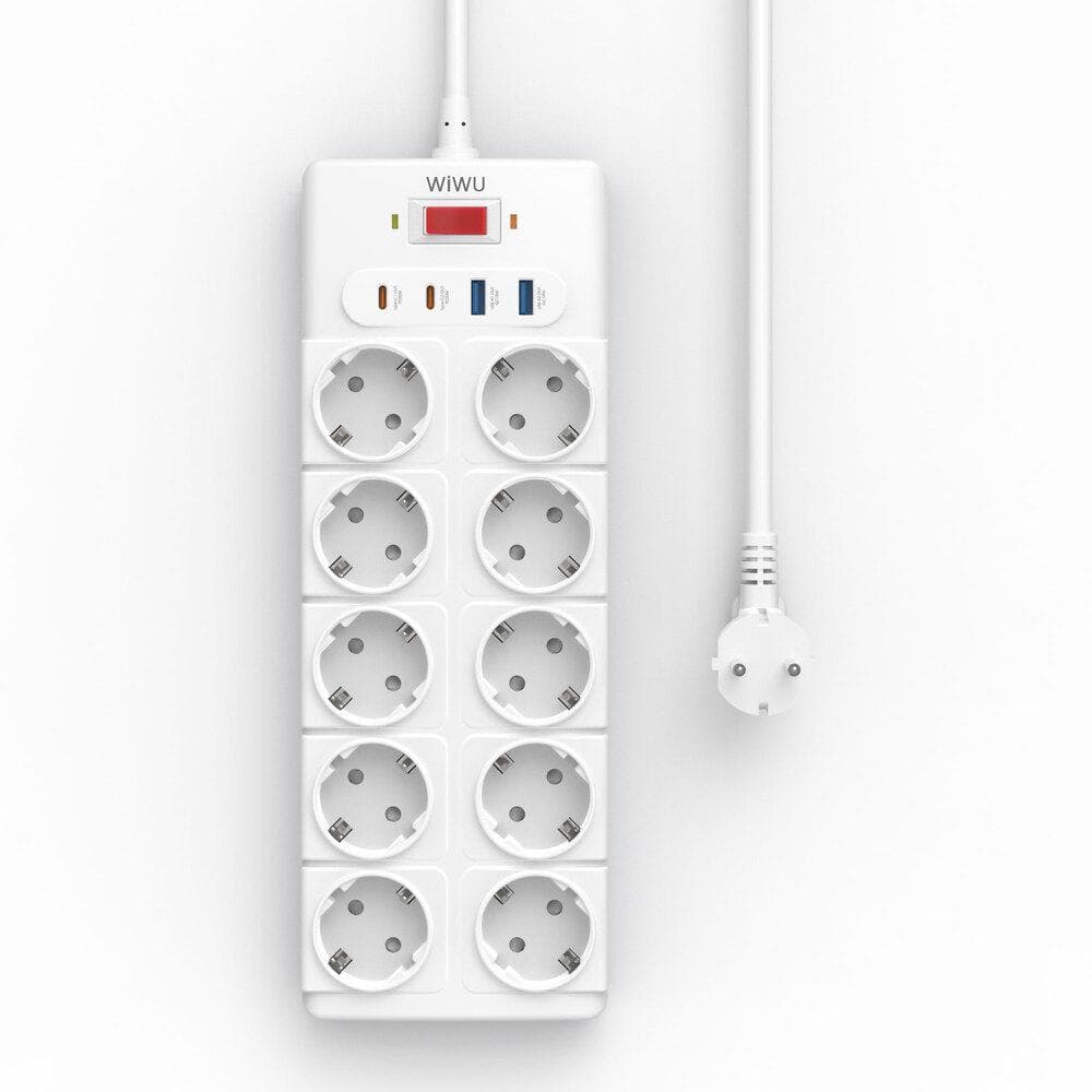 Мережевий подовжувач WIWU 14 in 1 20W GaN Power Strip 2C+2A+10AC Wi-S008 EU (2 m) White