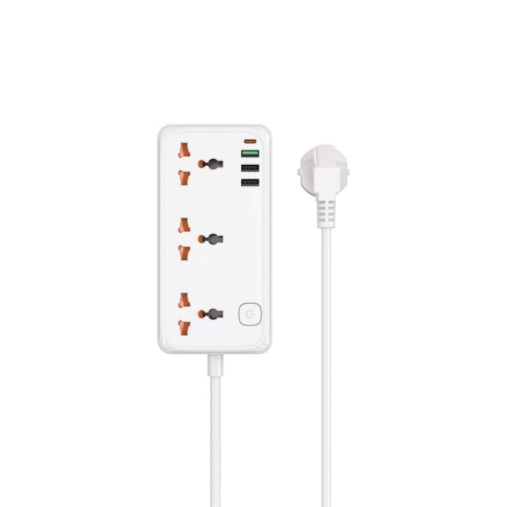 Мережевий подовжувач WIWU 30W Cube Multiple Function GaN Power Strip 1C3A+3 sockets Wi-S005 EU White