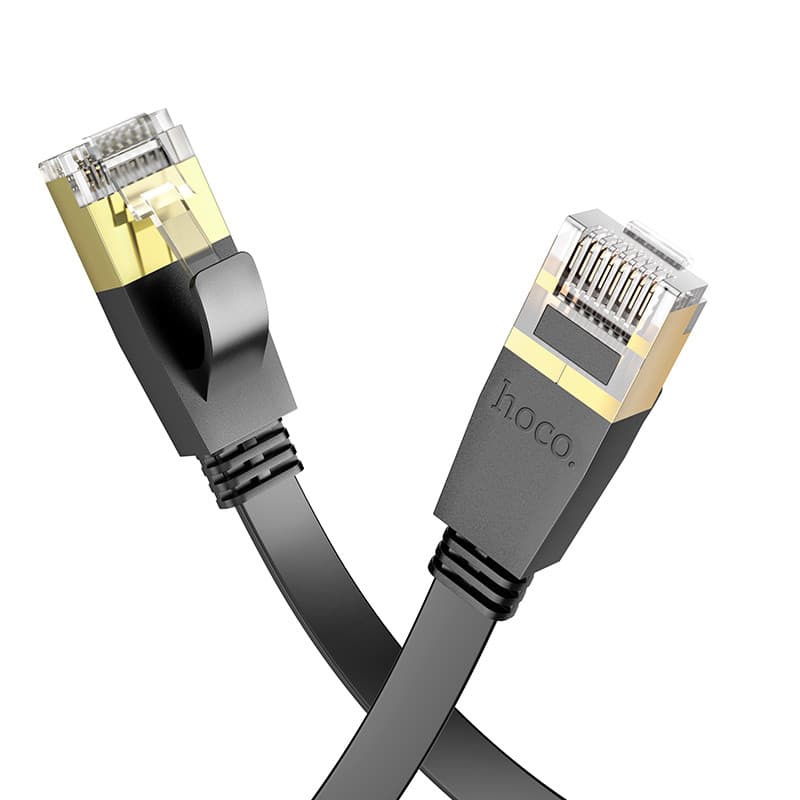 Мережевий кабель HOCO US07 General pure copper flat network cable(L=10M) Black