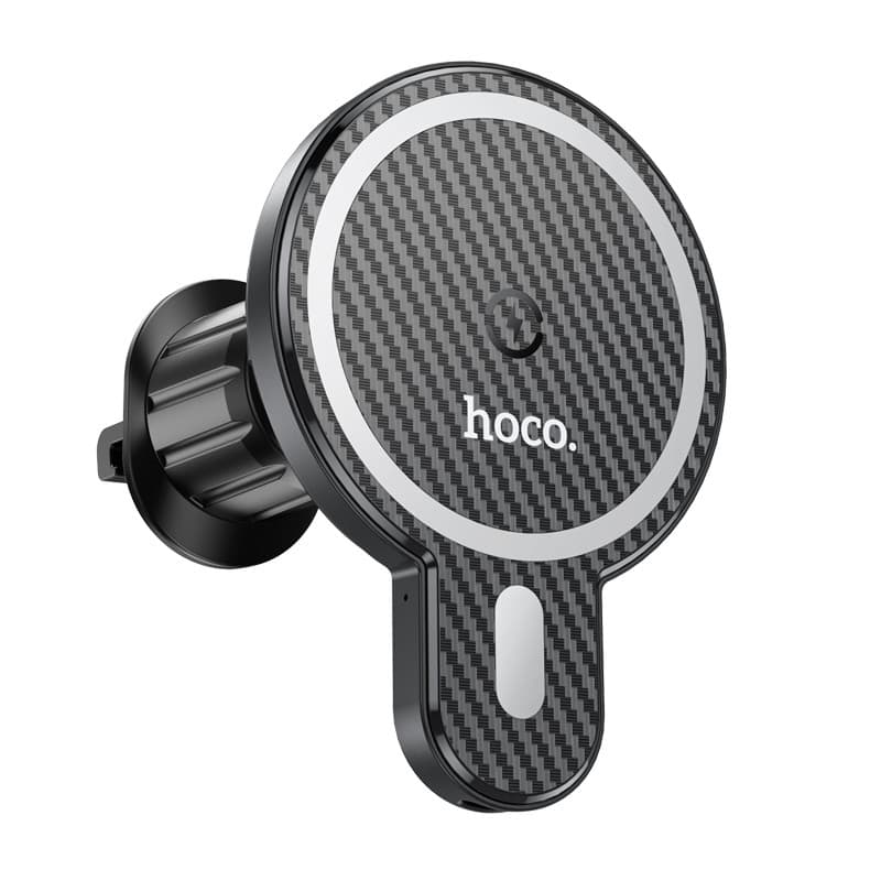 Автотримач для телефона з БЗП HOCO CA85 Ultra-fast magnetic wireless charging car holder Black