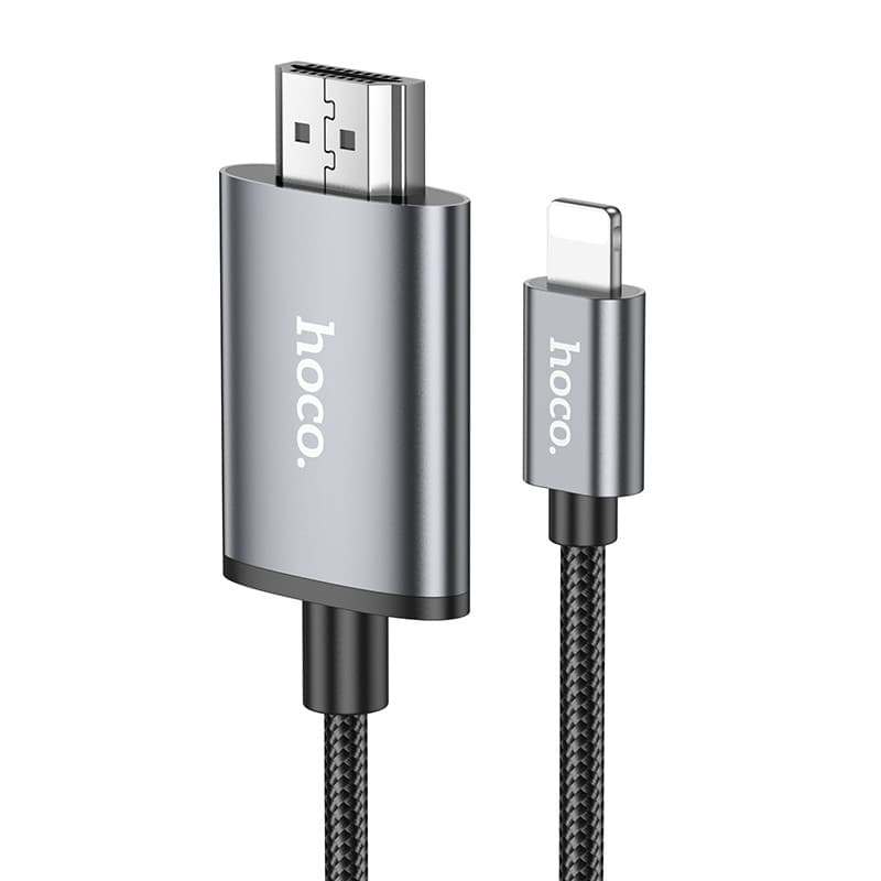 Перехідник HOCO UA27 HD on-screen cable iP to HDTV Metal Gray