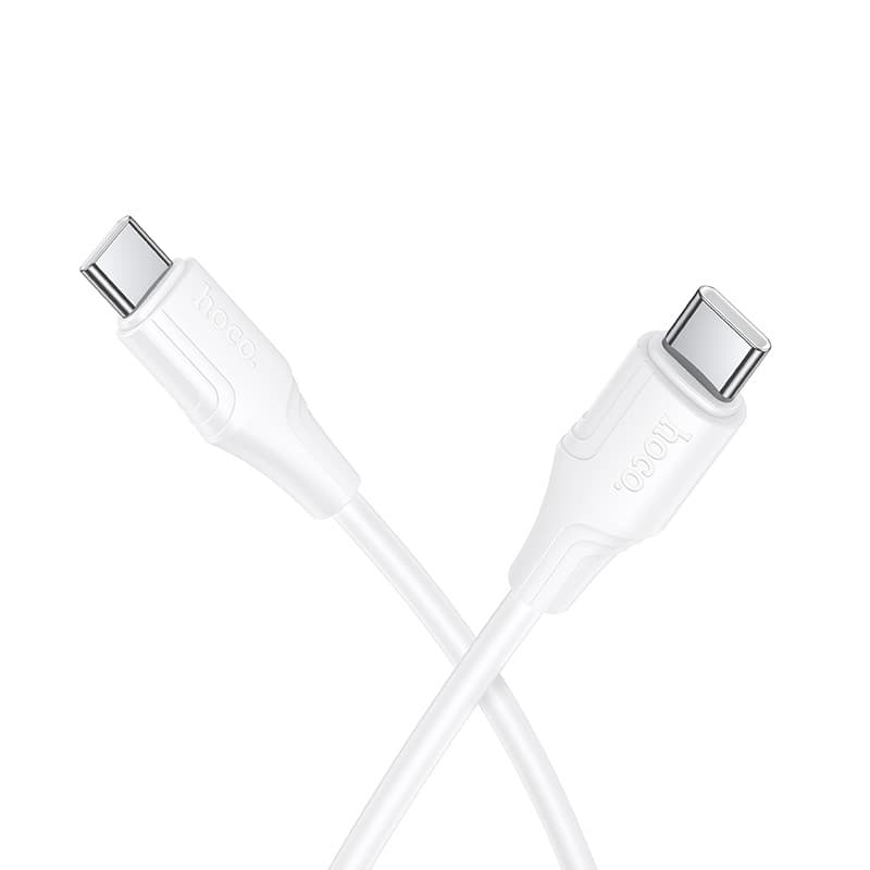 Кабель HOCO X124 Bien 60W silicone charging data cable C to C White