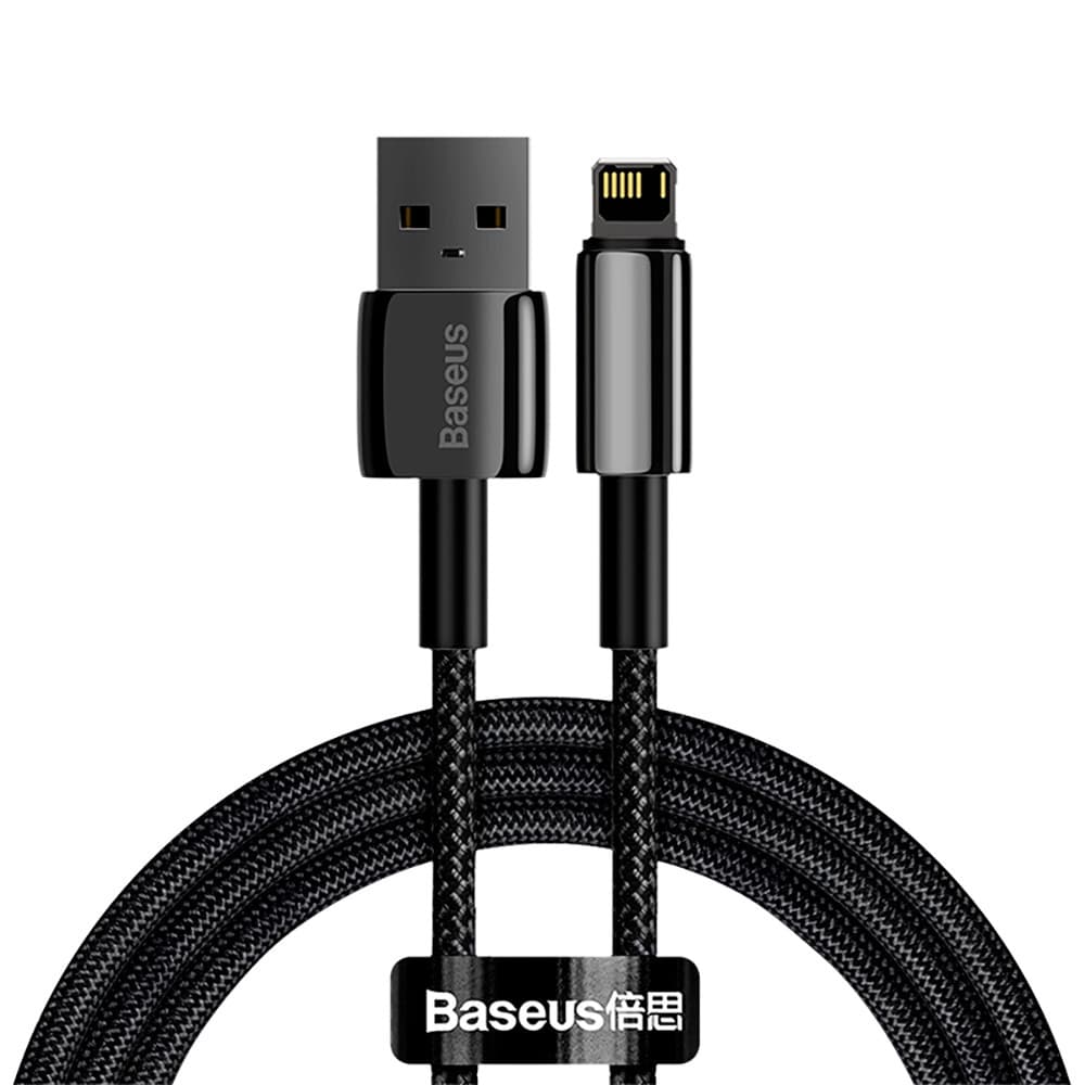 Кабель Baseus Tungsten Gold Fast Charging Data Cable USB to iP 2.4A 1m Black