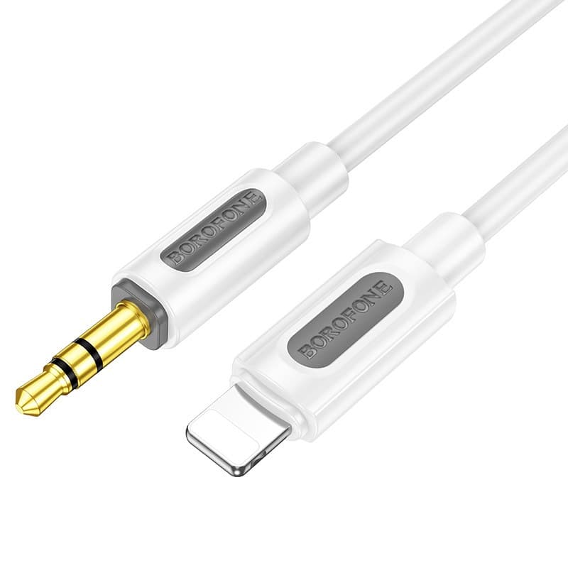 Аудіокабель BOROFONE BL20 iP to 3.5mm male, silicone, 1m, White