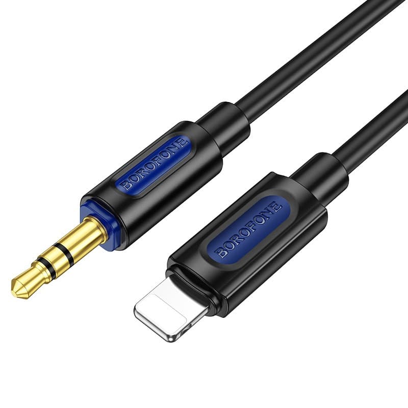 Аудіокабель BOROFONE BL20 iP to 3.5mm male, silicone, 1m, Black