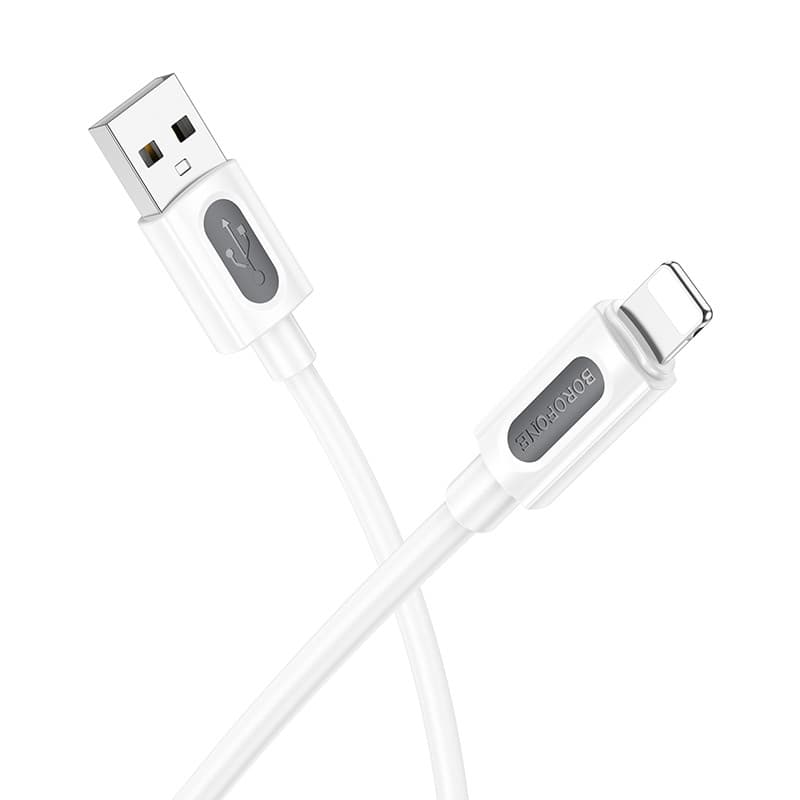 Кабель BOROFONE BX114 Structure silicone charging data cable iP White