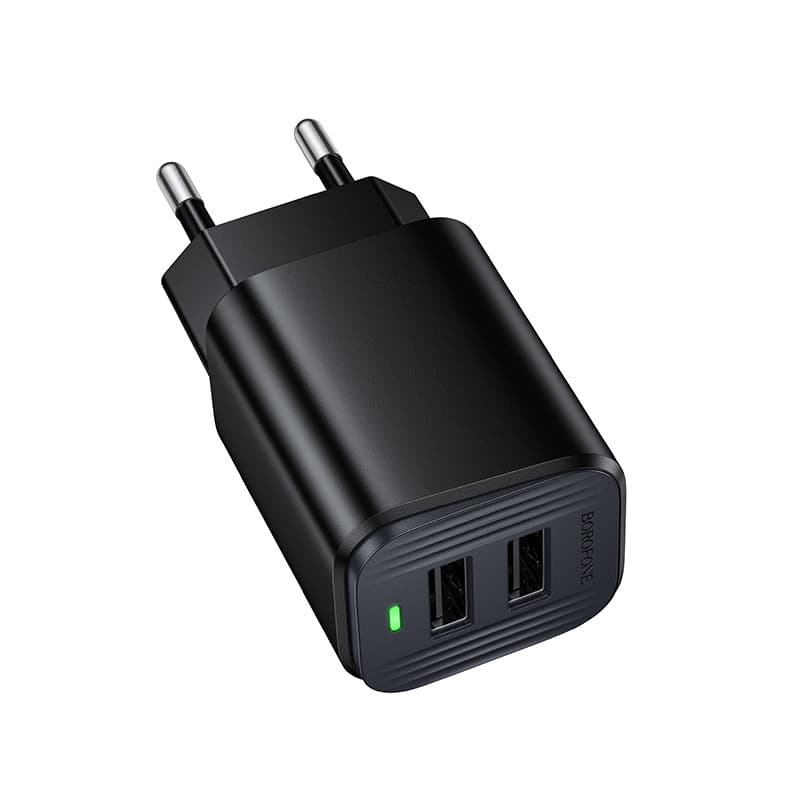 Мережевий зарядний пристрій BOROFONE BAS81A Star dual-port charger (EU) Black