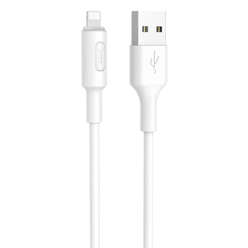 Кабель HOCO X25 USB to iP 2A, 1m, PVC, PVC connectors, White