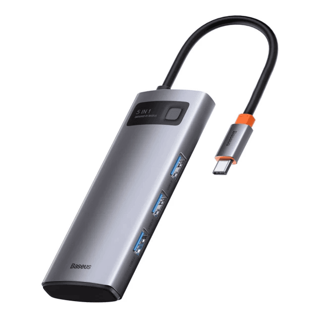 USB-хаб Baseus Metal Gleam Series 5-in-1 Multifunctional (Type-C to HDMI*1+USB3.0*3+PD*1)