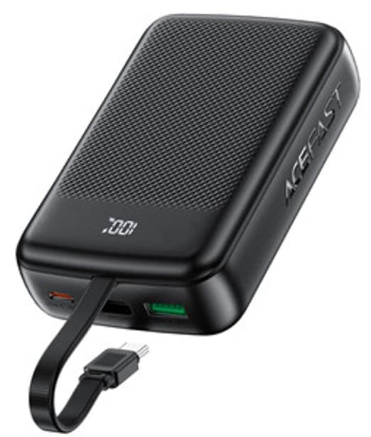 Зовнішній акумулятор ACEFAST M14 PD20W power bank with cable 20000mAh Black