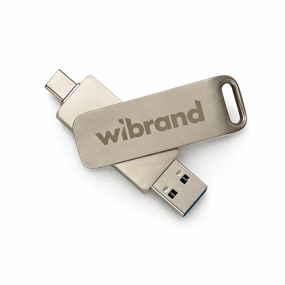 Портативний SSD Wibrand Wolf 1TB USB 3.2 Gen.2 Type-C/Type-A Read/Write 1000MB/s Silver