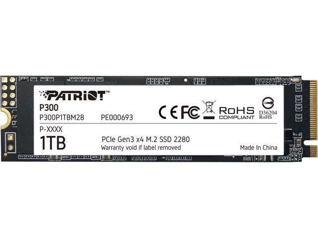 Накопичувач SSD M.2 Patriot P300 1TB NVMe 2280 PCIe 3.0x4 3D NAND TLC