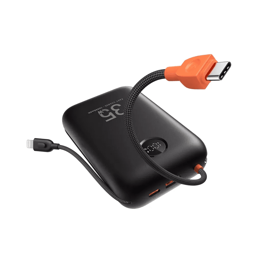 Зовнішній акумулятор VEGER Built-In 2 cables Ultra Mini 30000mAh